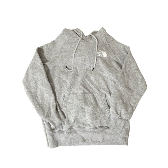North Face Logo Pullover Hoodie Heather Gray Size Medium - Picture 3 of 8